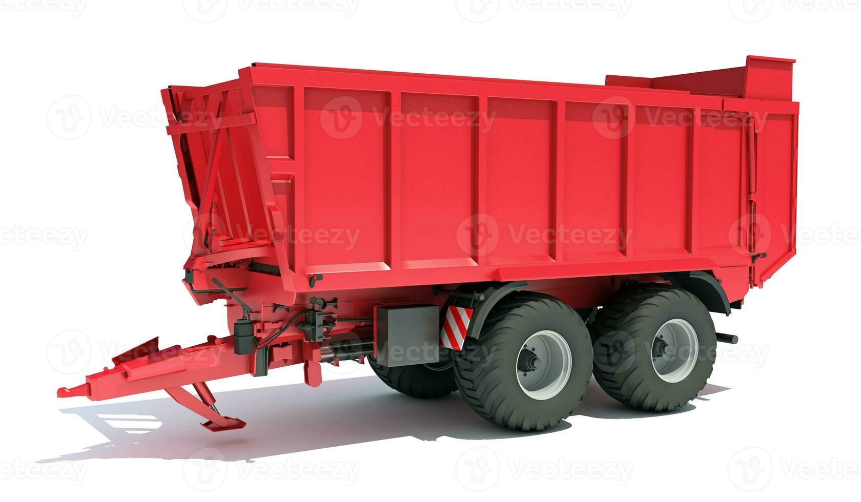 Farm Trailer farm equipment 3D rendering on white background photo