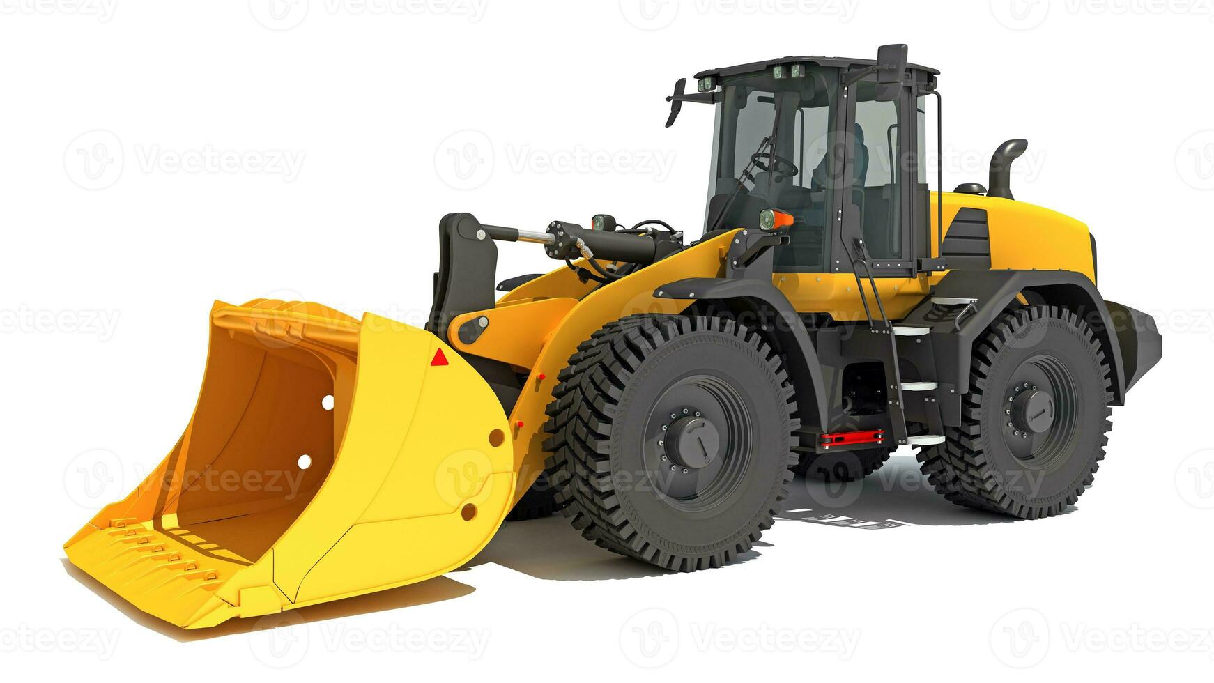 Wheel Loader heavy construction machinery 3D rendering on white background photo