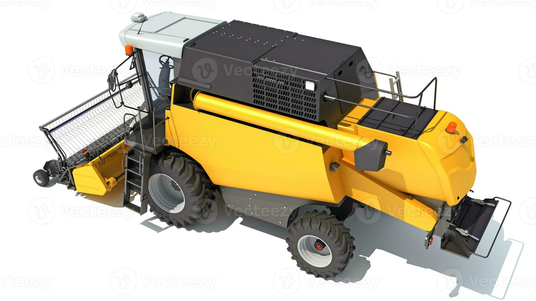 Combine Harvester 3D rendering on white background photo
