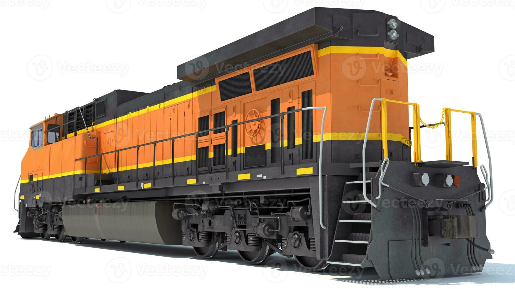 Locomotive Train 3D rendering on white background photo