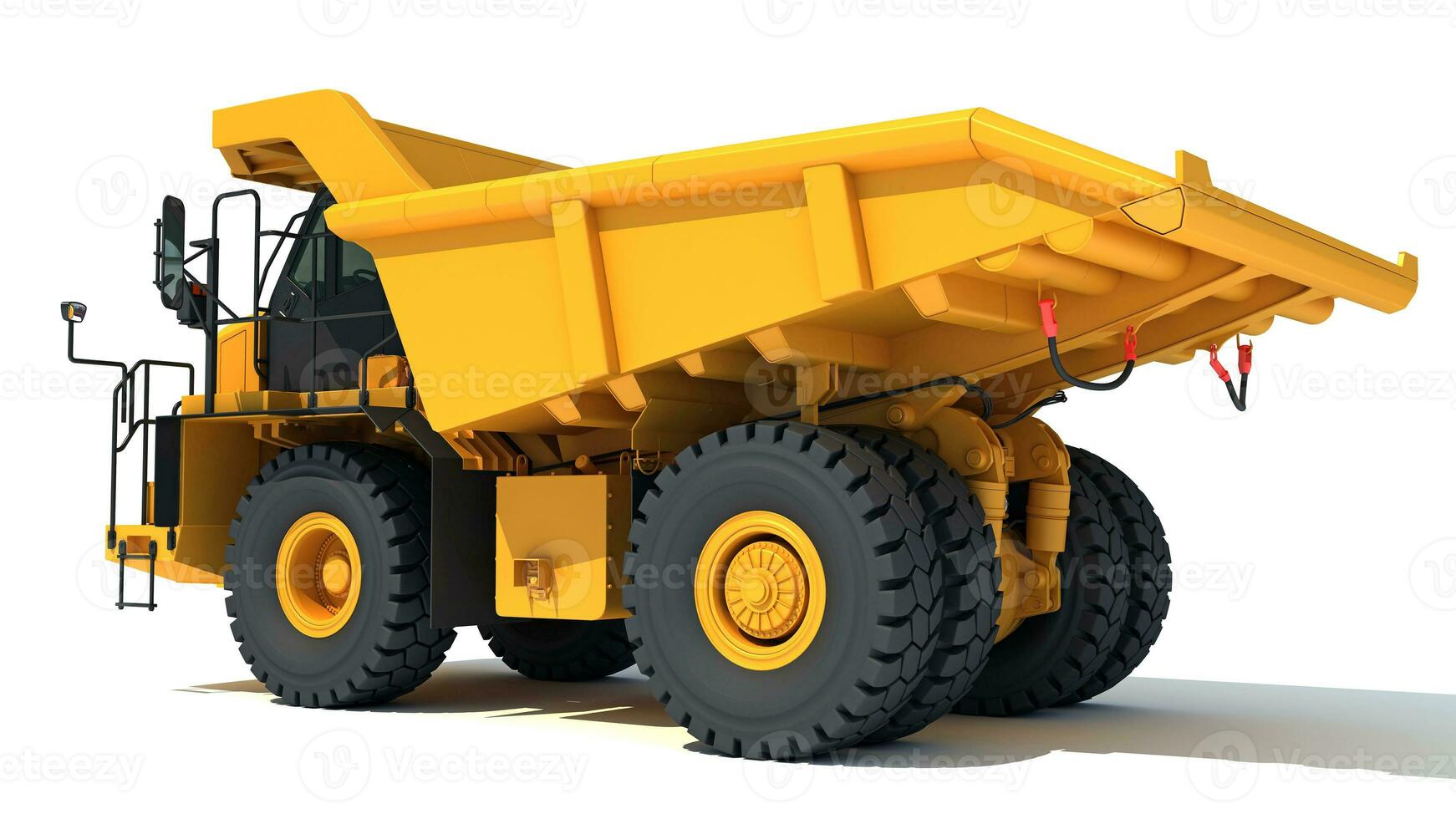 Mining Dump Truck heavy construction machinery 3D rendering on white background photo