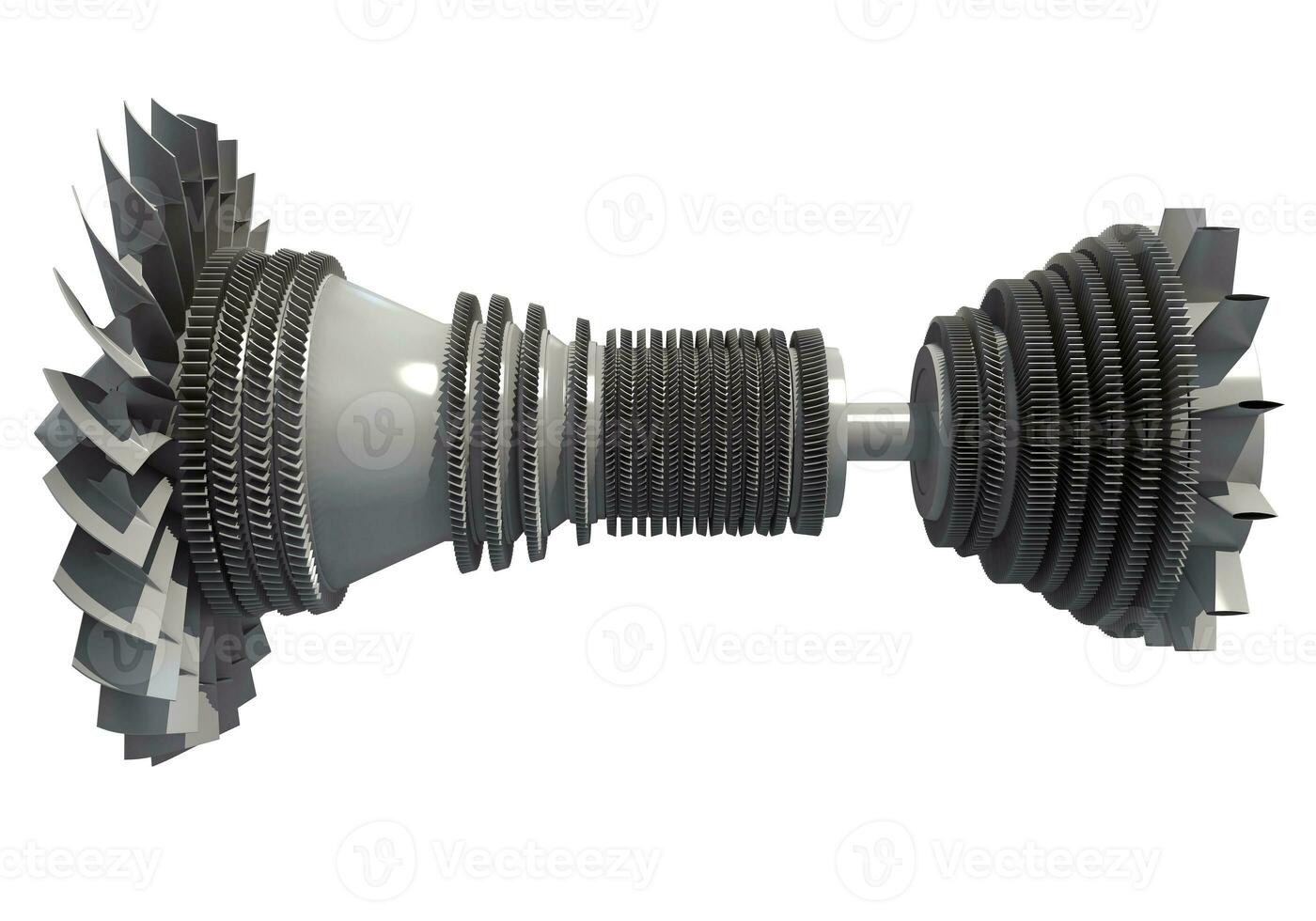 Aircraft Turbine Engine 3D rendering on white background photo