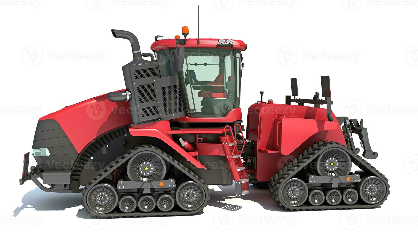 Tracked Articulated Farm Tractor 3D rendering on white background photo