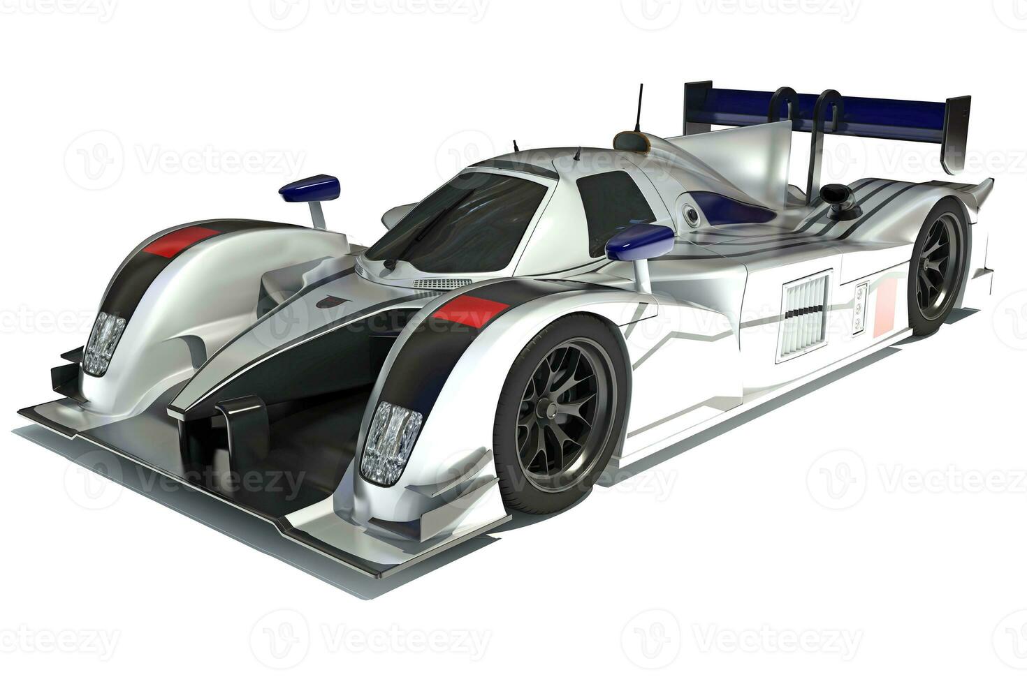 Race Car 3D rendering on white background photo