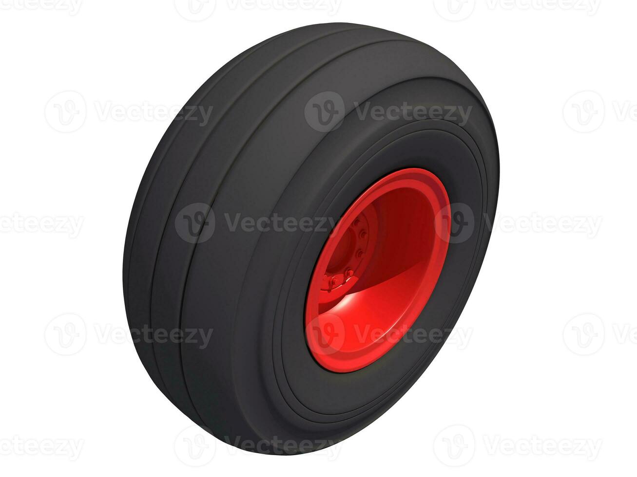 Truck Wheel 3D rendering on white background photo