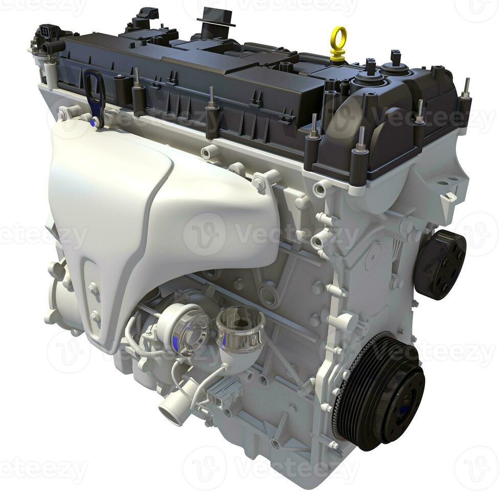 Car Engine 3D rendering on white background photo