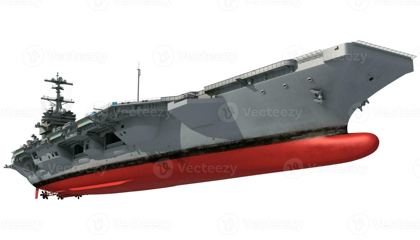 Aircraft Carrier military vessel 3D rendering ship on white background photo