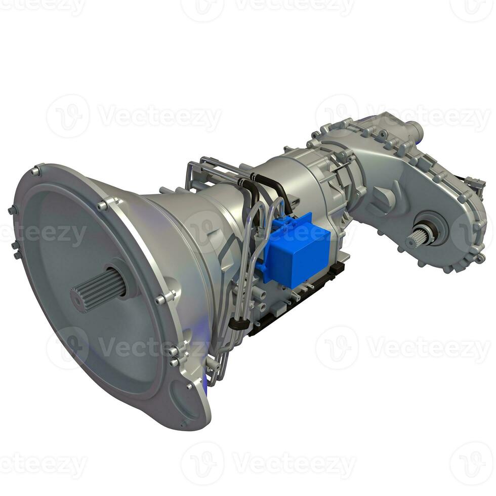 Car Transmission 3D rendering Trans on white background photo