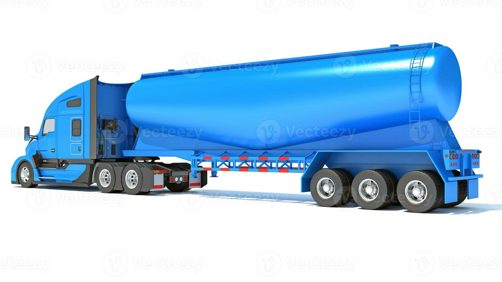 Truck with Tank Trailer 3D rendering on white background photo