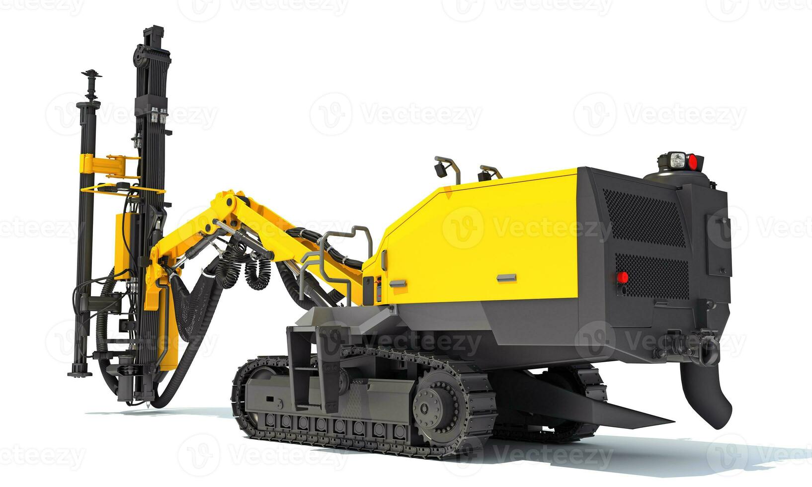 Surface Drilling Rig heavy construction machinery 3D rendering on white background photo