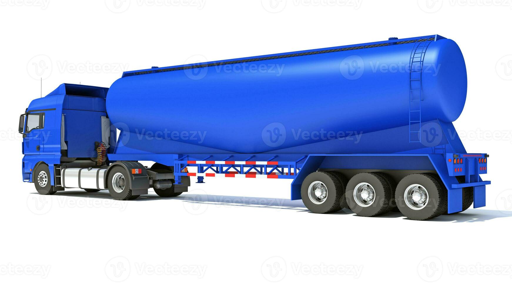 Truck with Tank Trailer 3D rendering on white background photo