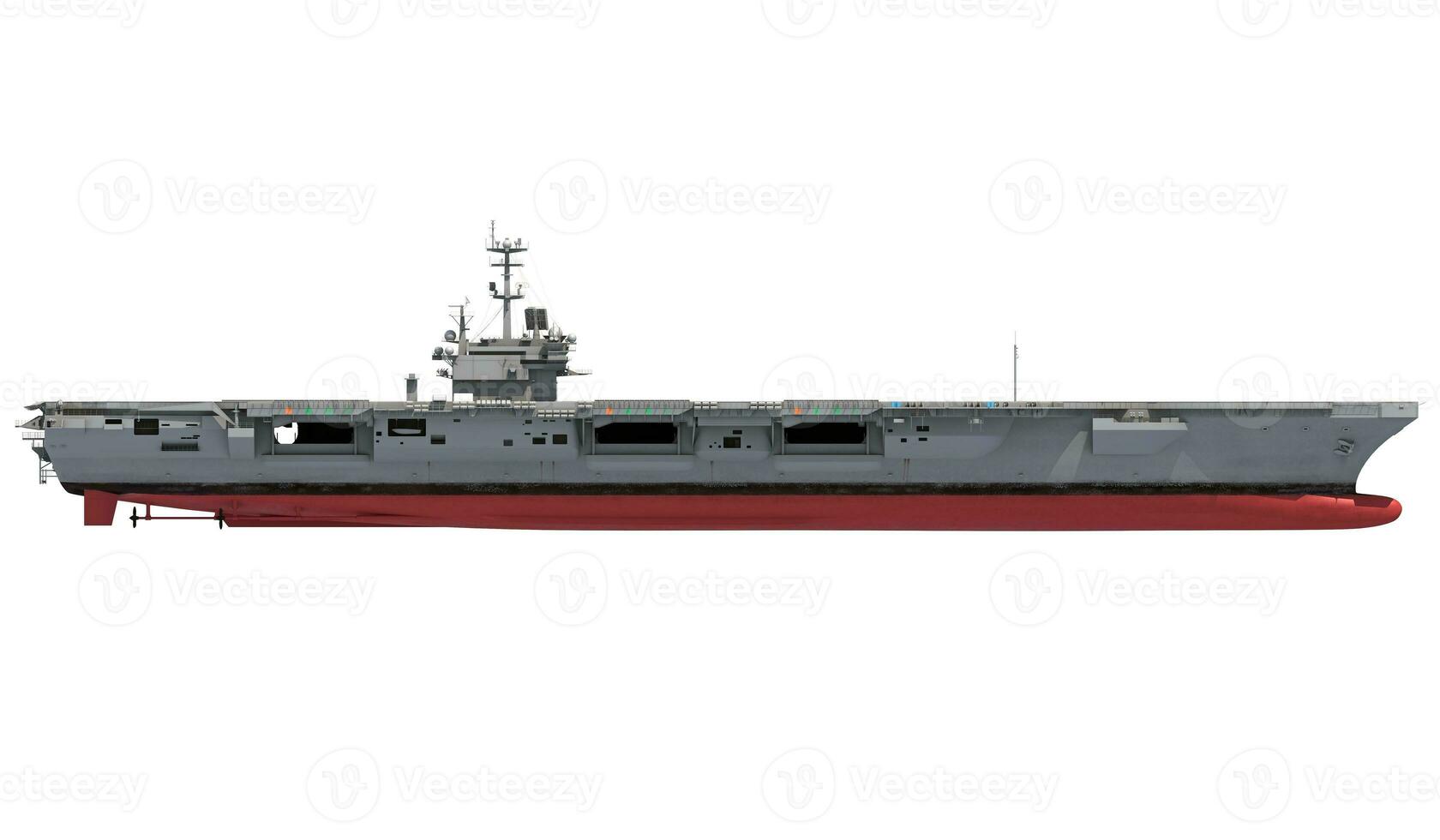 Aircraft Carrier military vessel 3D rendering ship on white background photo