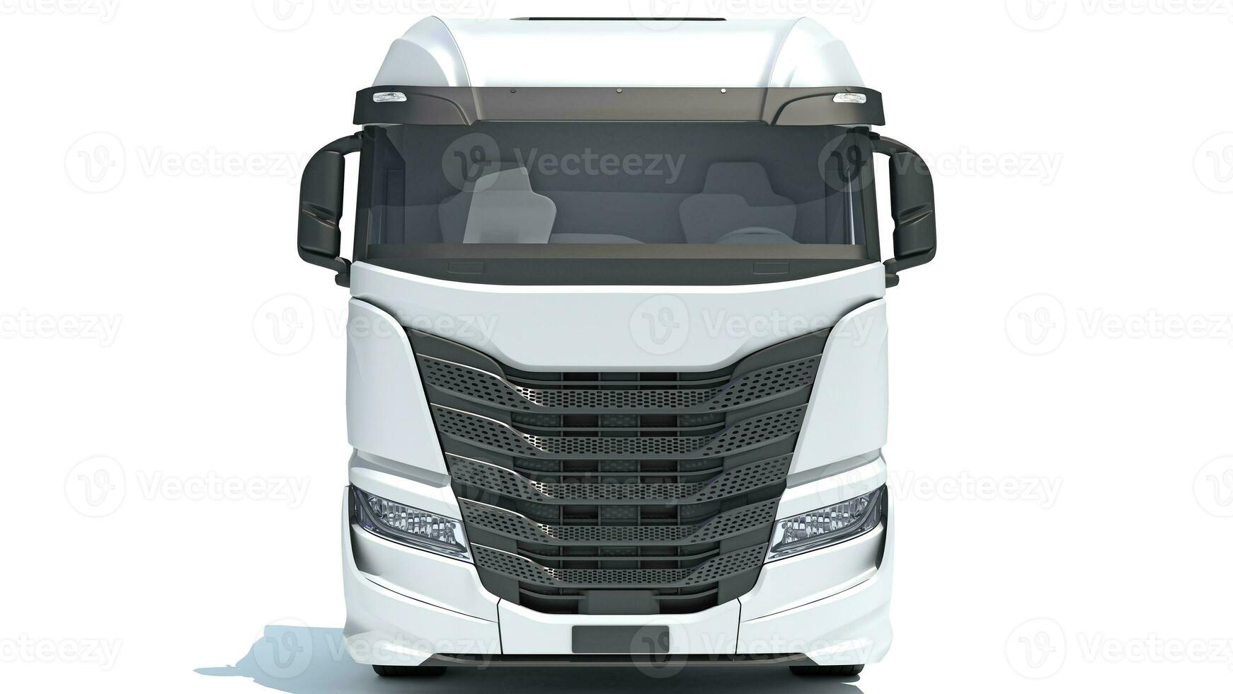 Semi Truck 3D rendering on white background photo