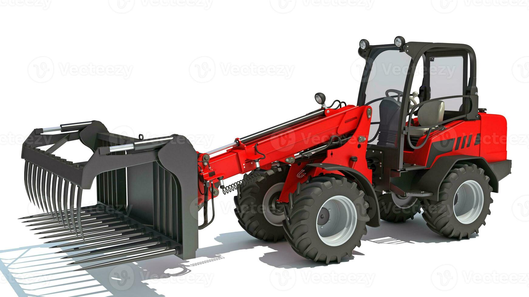 Telescopic Wheel Loader 3D rendering on white background photo