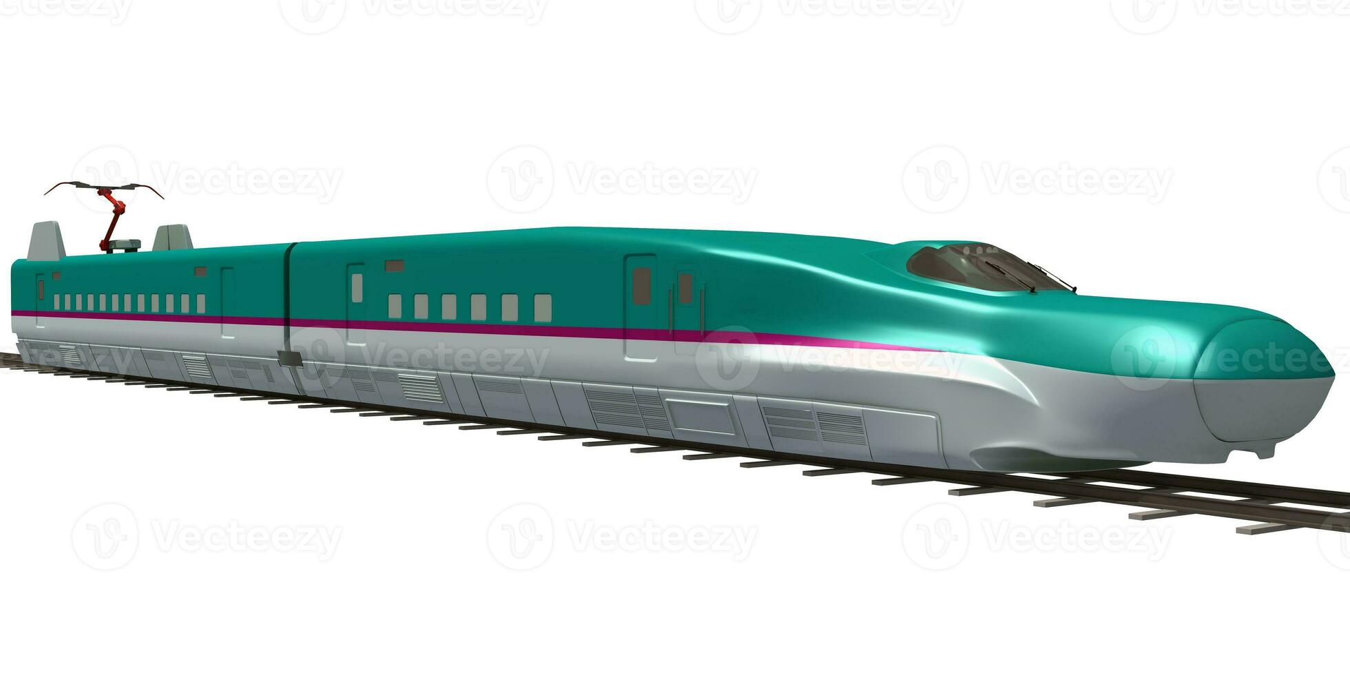 Speed passenger train 3D rendering photo