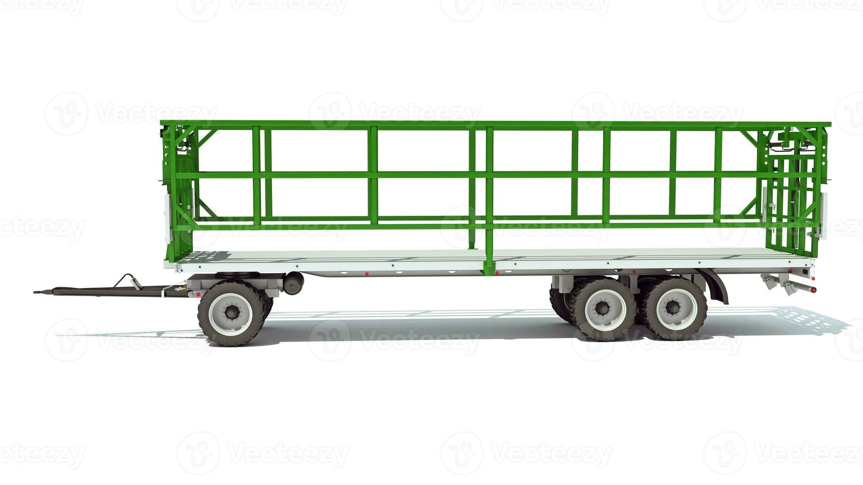 Farm Trailer 3D rendering on white background photo