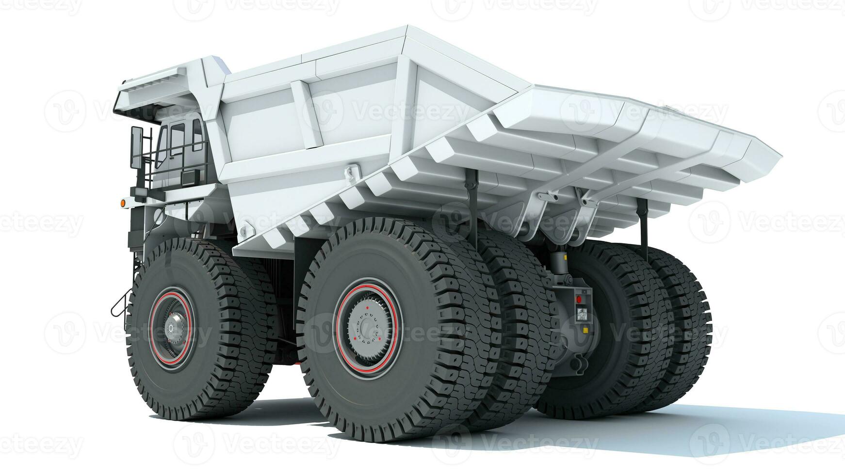 Mining Dump Truck heavy construction machinery 3D rendering on white background photo