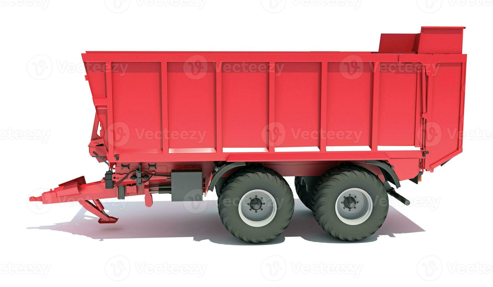 Farm Trailer farm equipment 3D rendering on white background photo