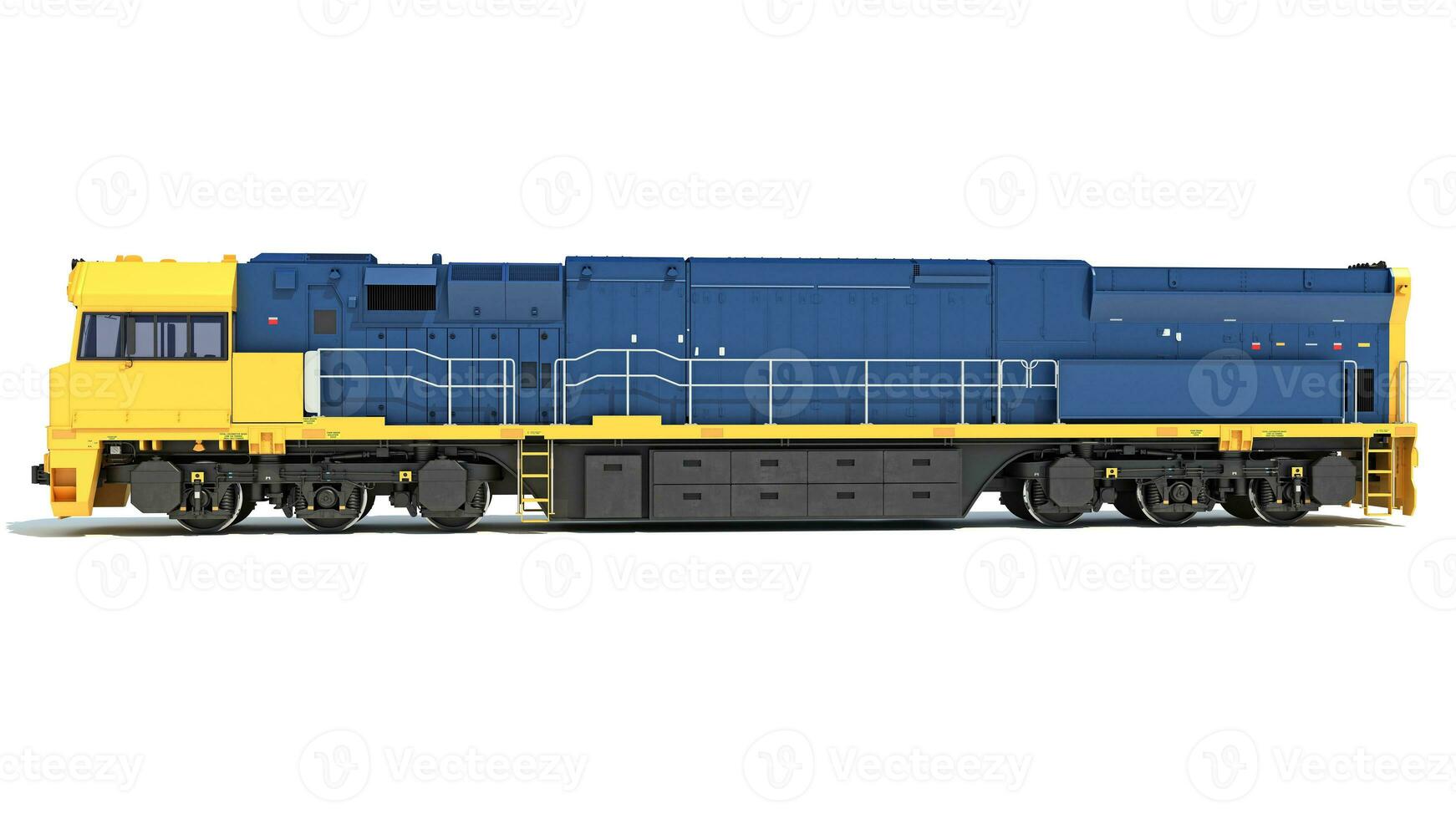 Locomotive train 3D rendering on white background photo