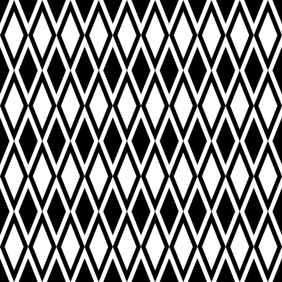 Seamless diamond black and white pattern. Vector graphics.