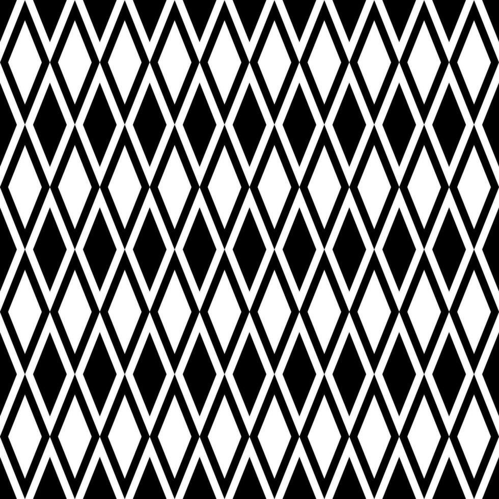 Seamless diamond black and white pattern. Vector graphics.