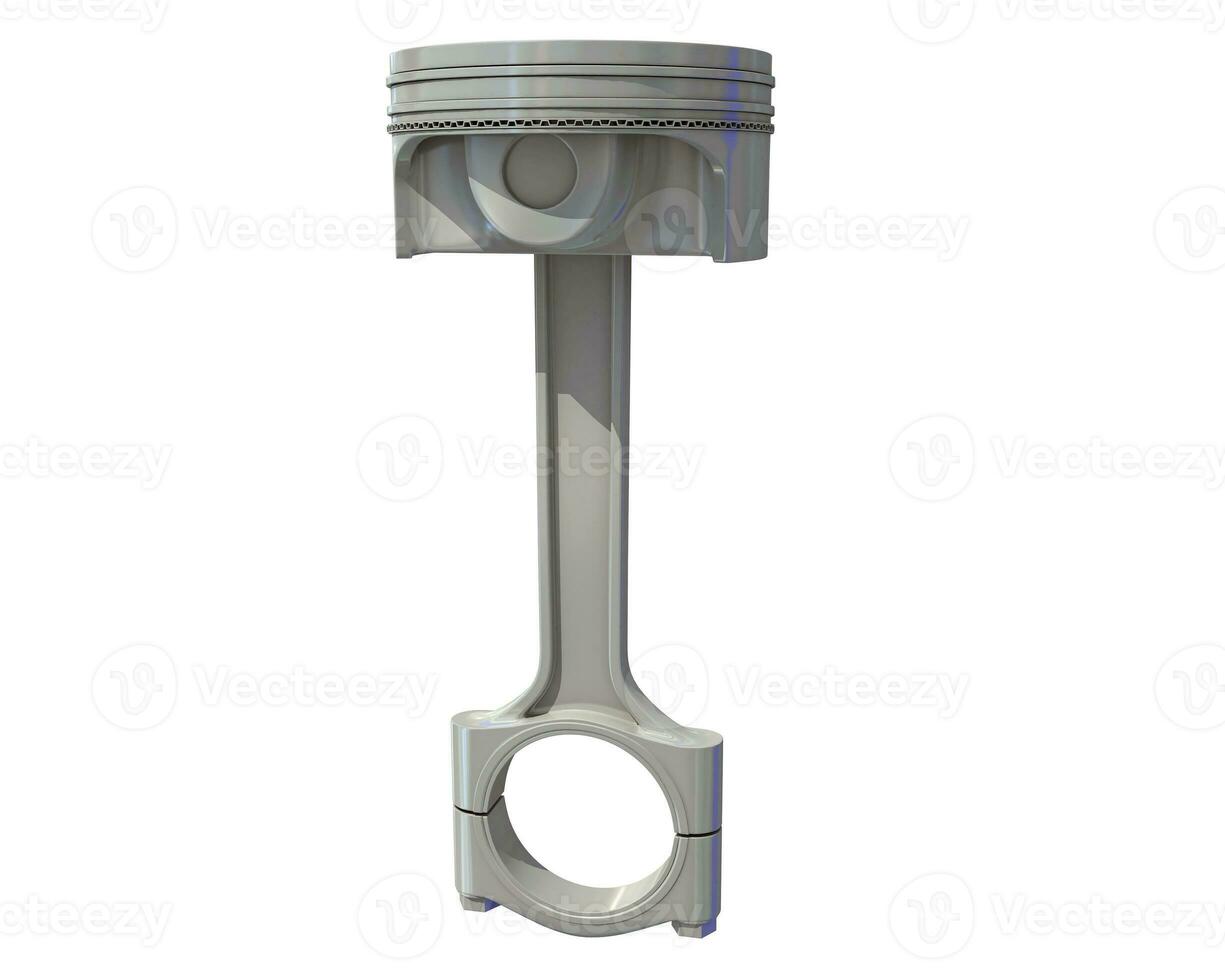 Car Piston 3D rendering on white background photo