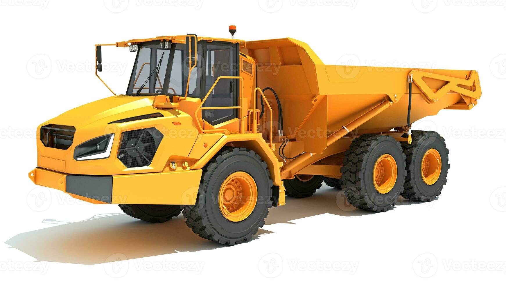 Mining Dump Truck heavy construction machinery 3D rendering on white background photo