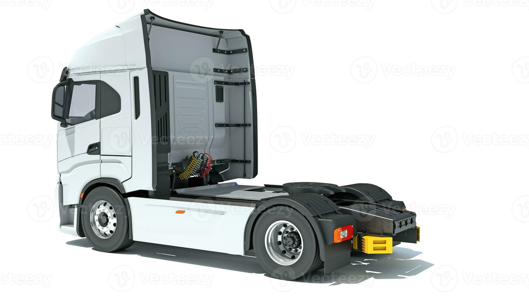 Semi Truck 3D rendering on white background photo