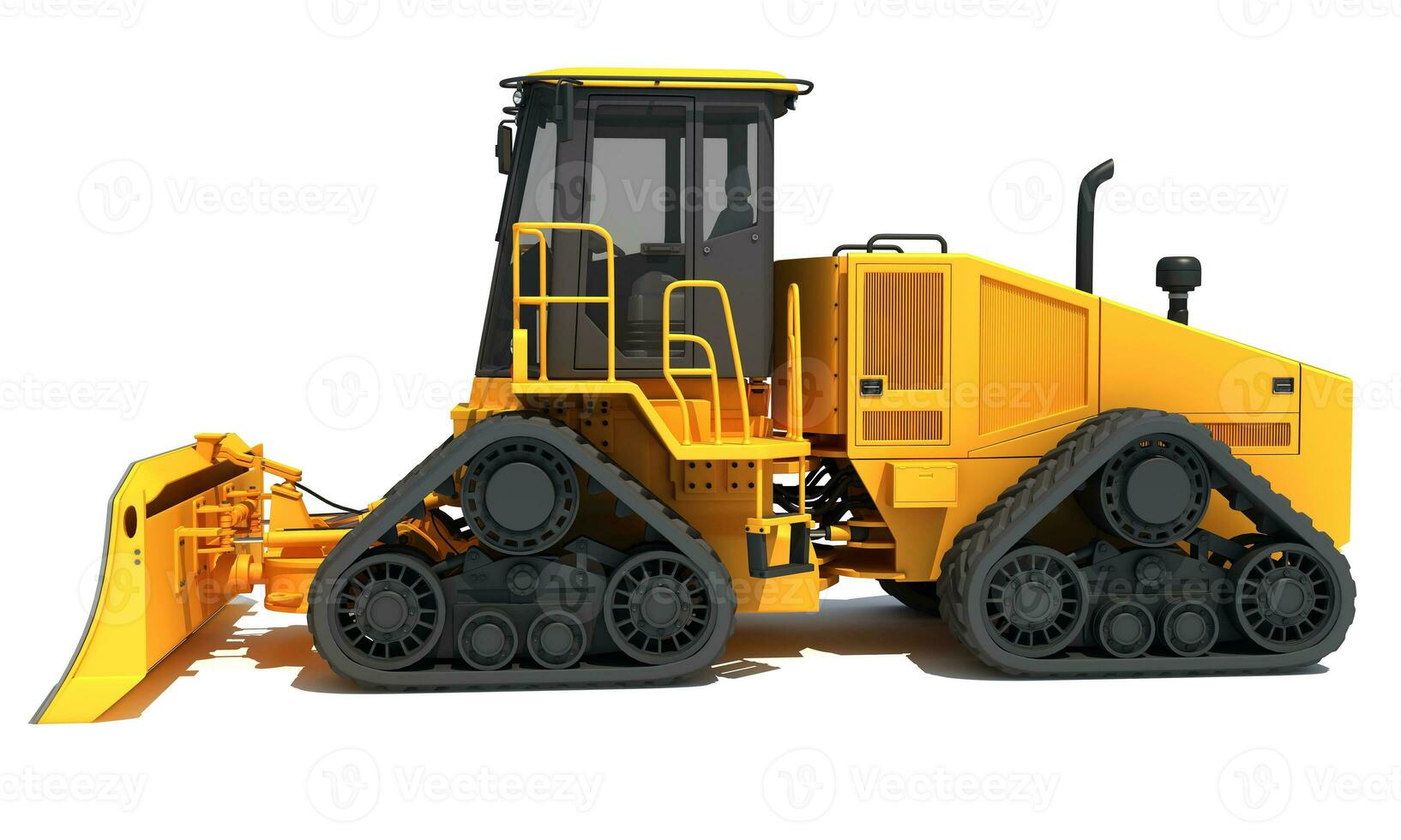 Dozer heavy construction machinery 3D rendering on white background photo
