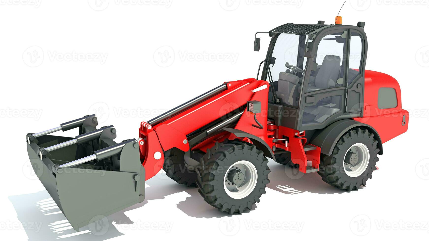 Telehandler heavy construction machinery 3D rendering on white background photo