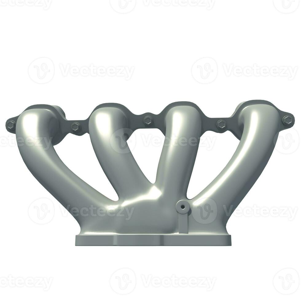 Exhaust Manifold 3D rendering on white background photo