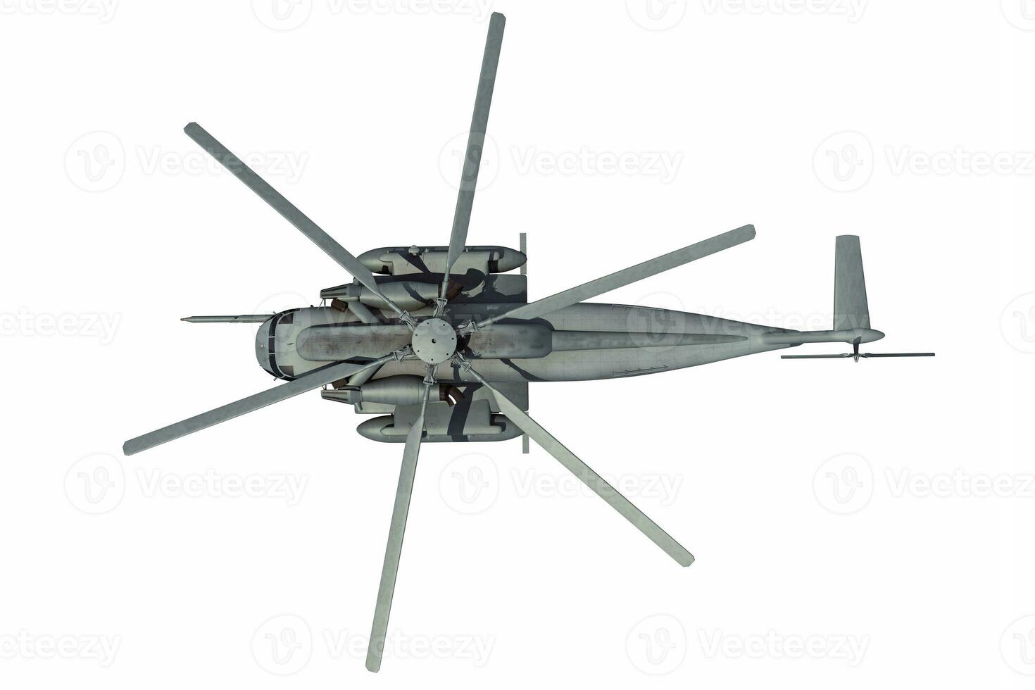 Military transport helicopter 3D rendering on white background photo