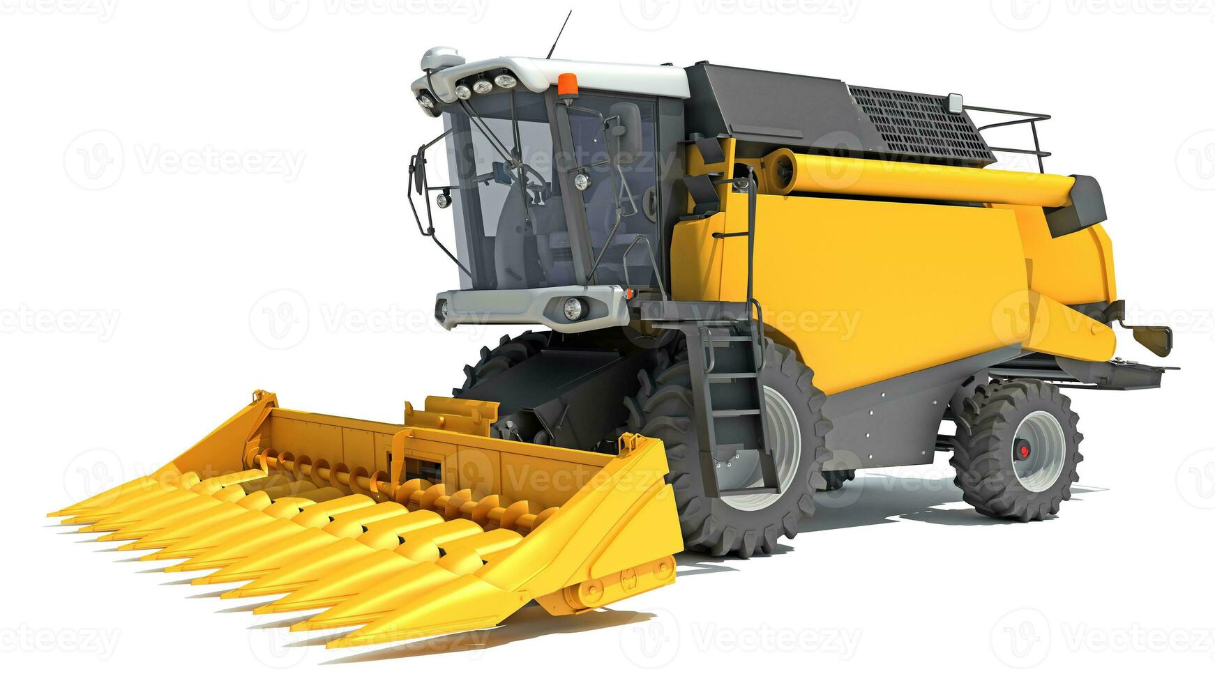 Farm Combine Harvester 3D rendering on white background photo