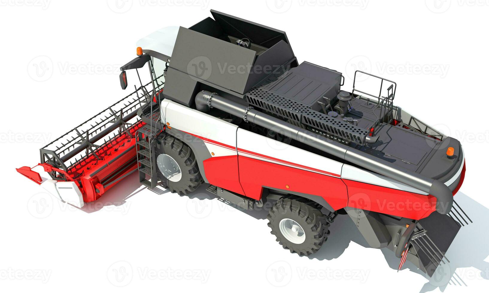 Combine Harvester 3D rendering on white background photo