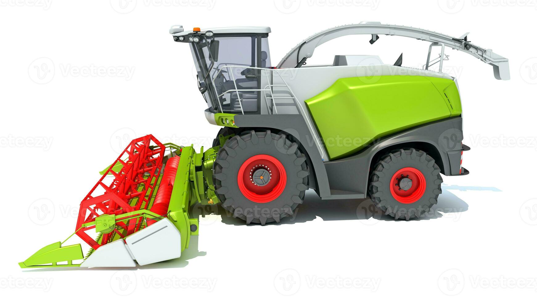 Combine Harvester farm equipment 3D rendering on white background photo