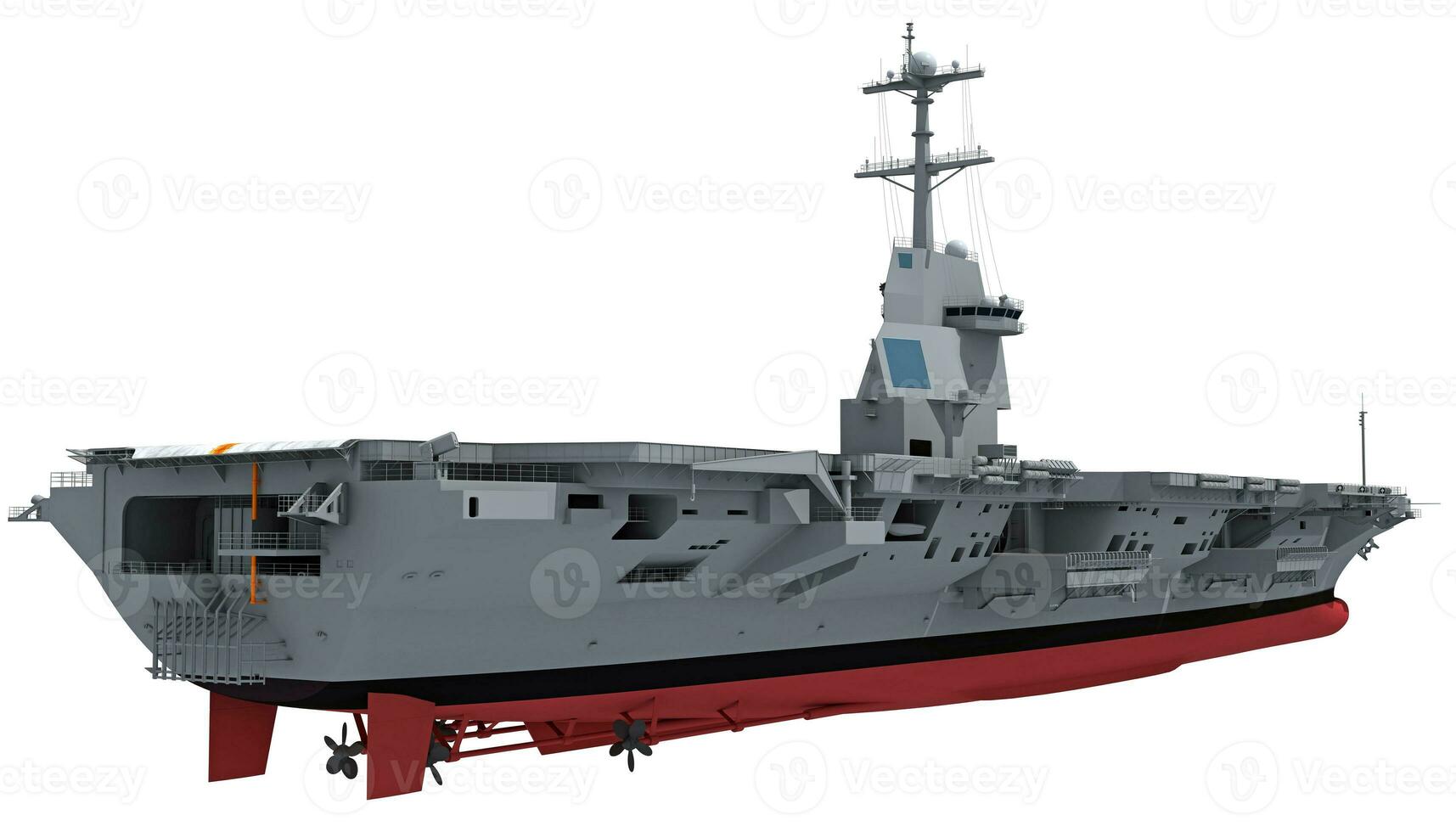 Aircraft carrier military warship, navy 3D rendering ship photo