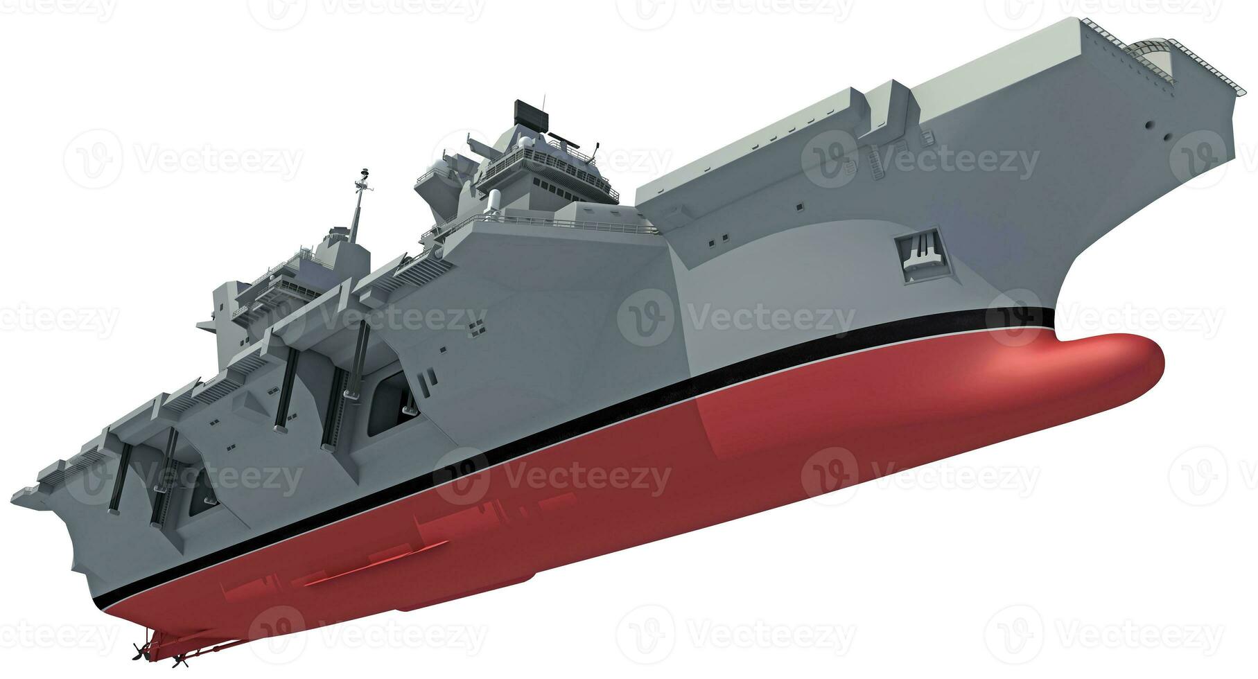 Aircraft Carrier military vessel 3D rendering ship on white background photo