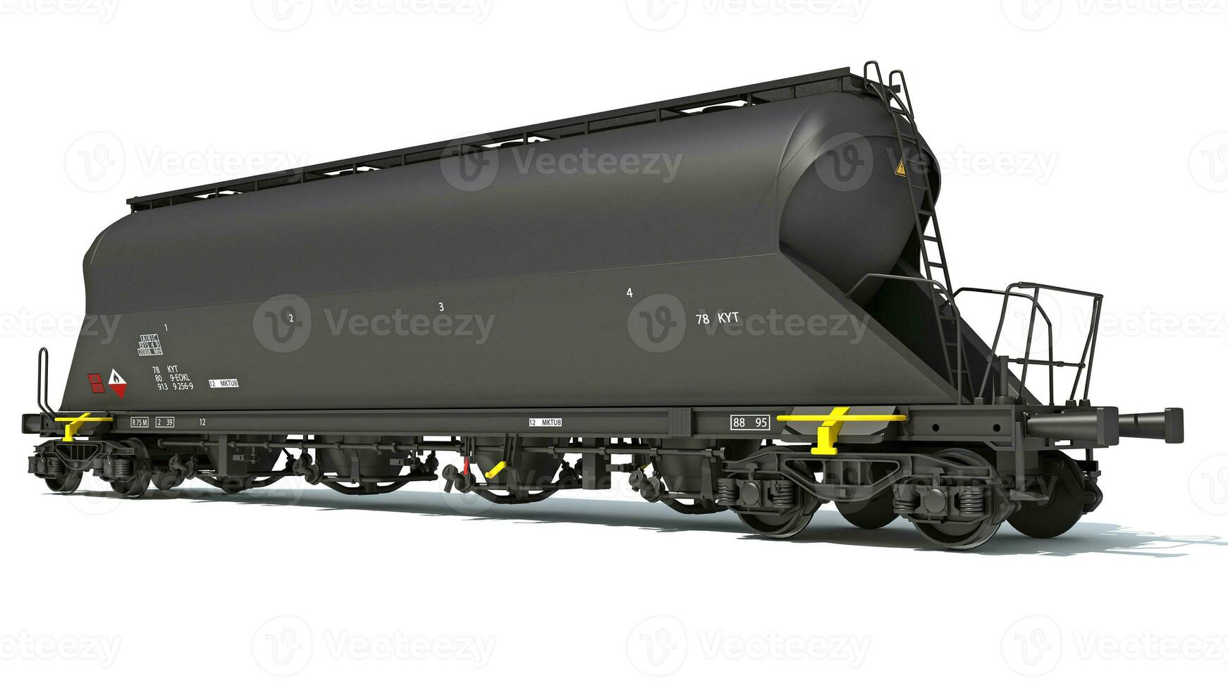 Railroad Tank Train Car 3D rendering on white background photo