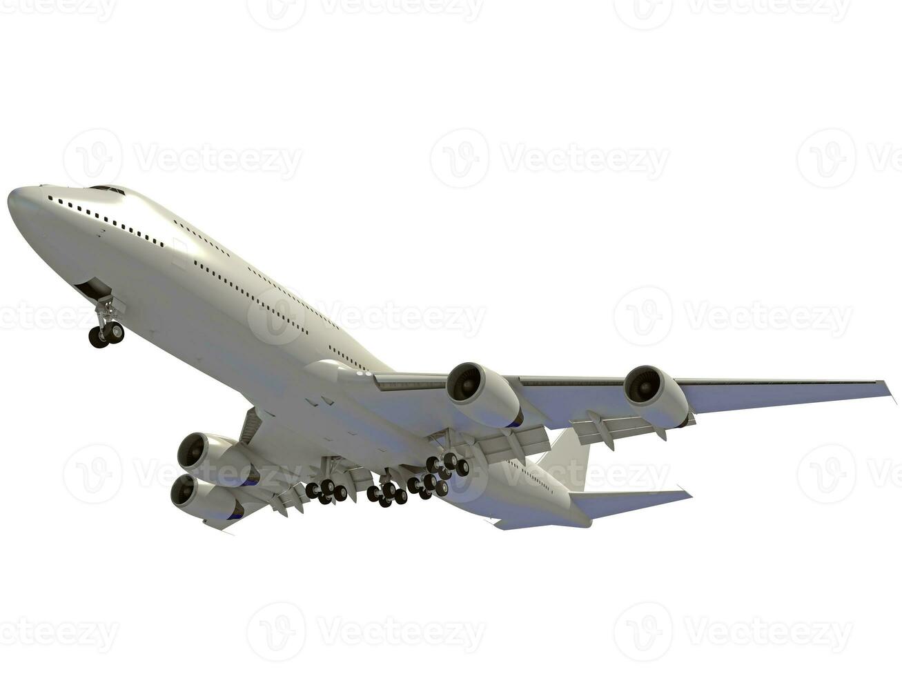 Aircraft 3D rendering airplane on white background photo