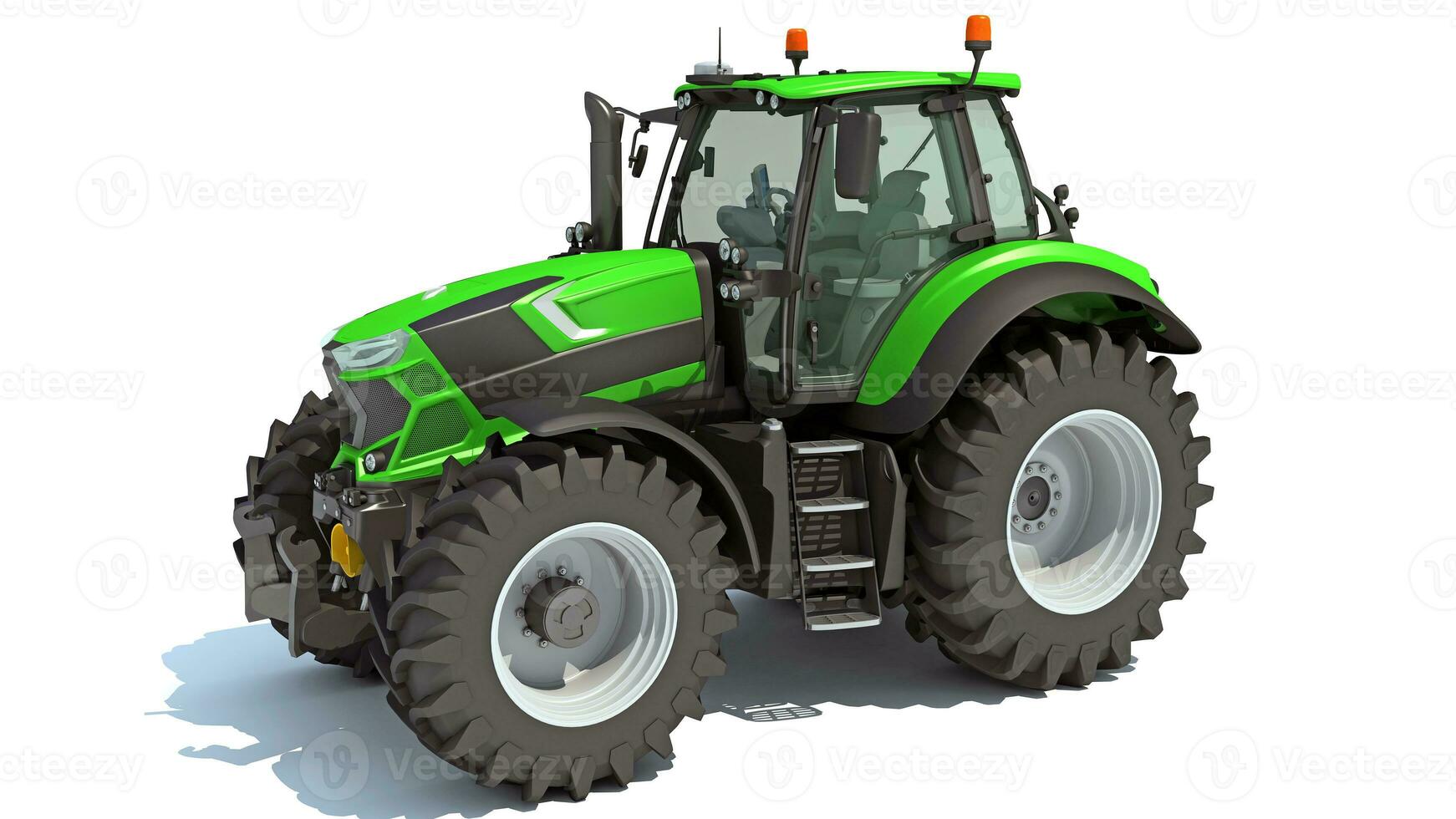 Farm Tractor 3D rendering on white background photo