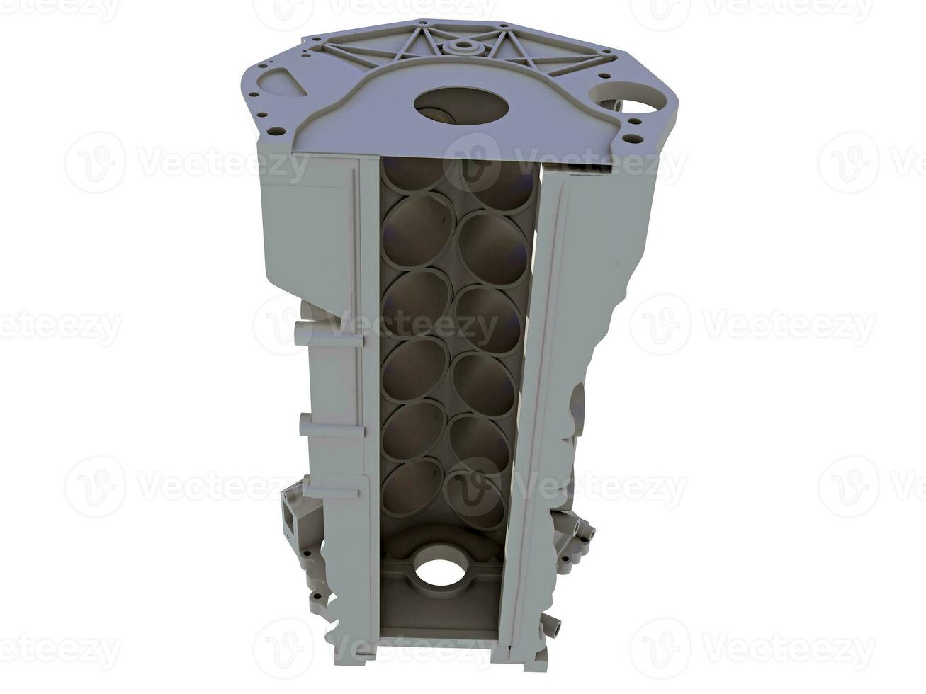 V12 Engine Block vehicle part 3D rendering on white background photo