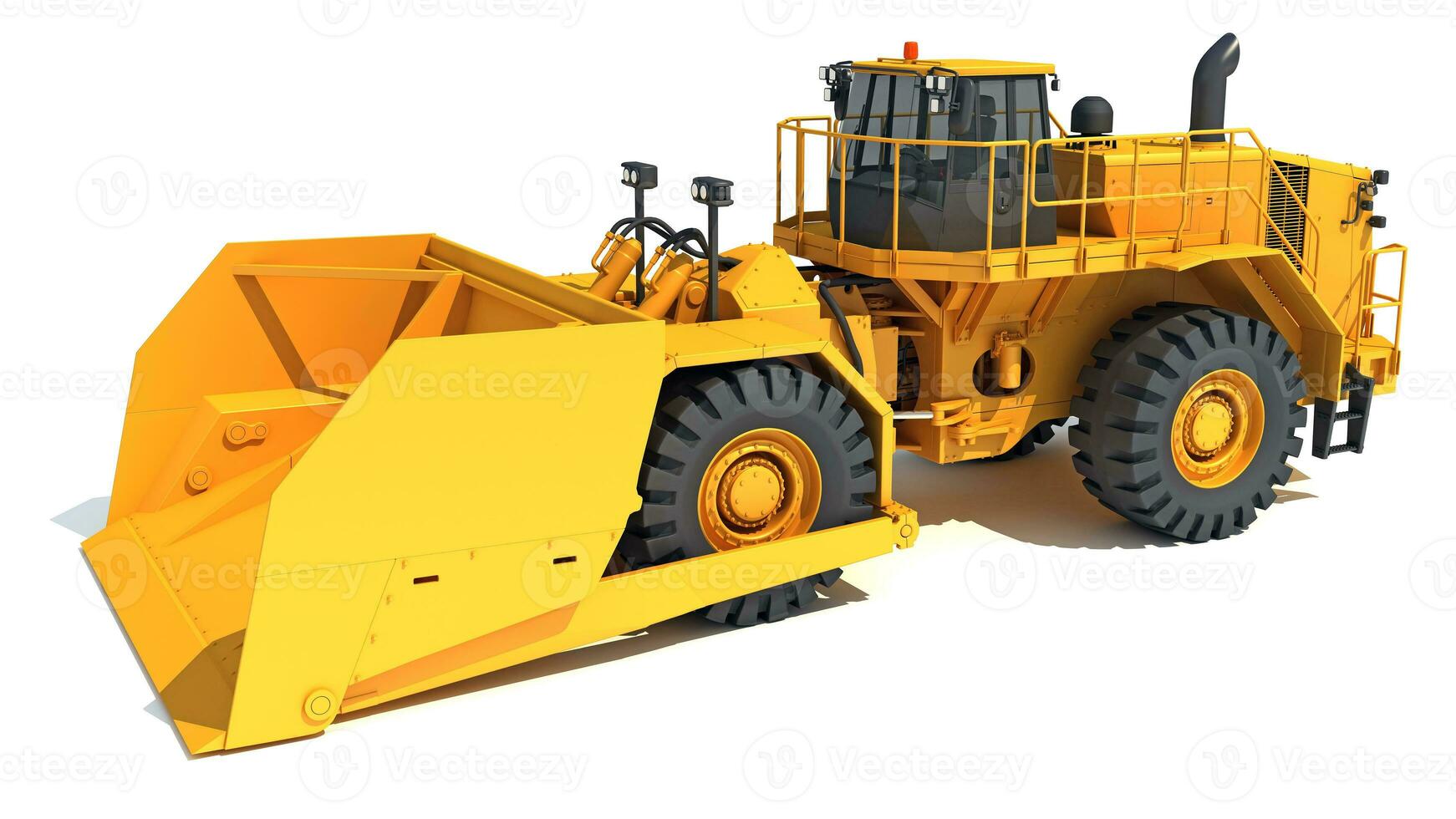 Wheel Dozer heavy construction machinery 3D rendering on white background photo