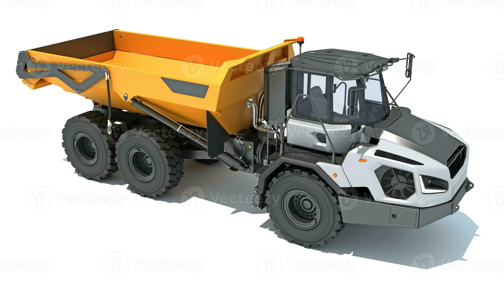 Articulated Mining Truck 3D rendering on white background photo