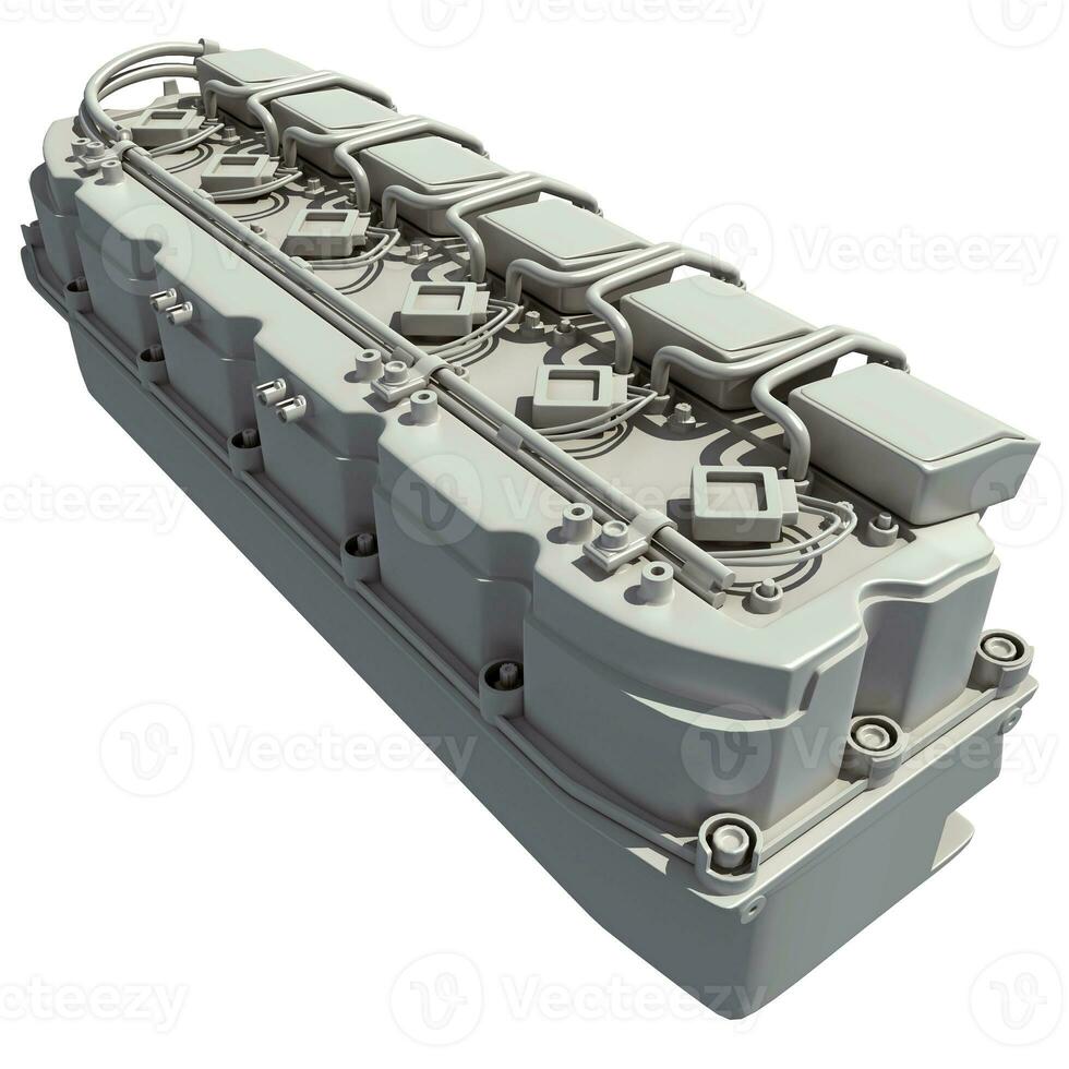 Car Engine Part 3D rendering on white background photo