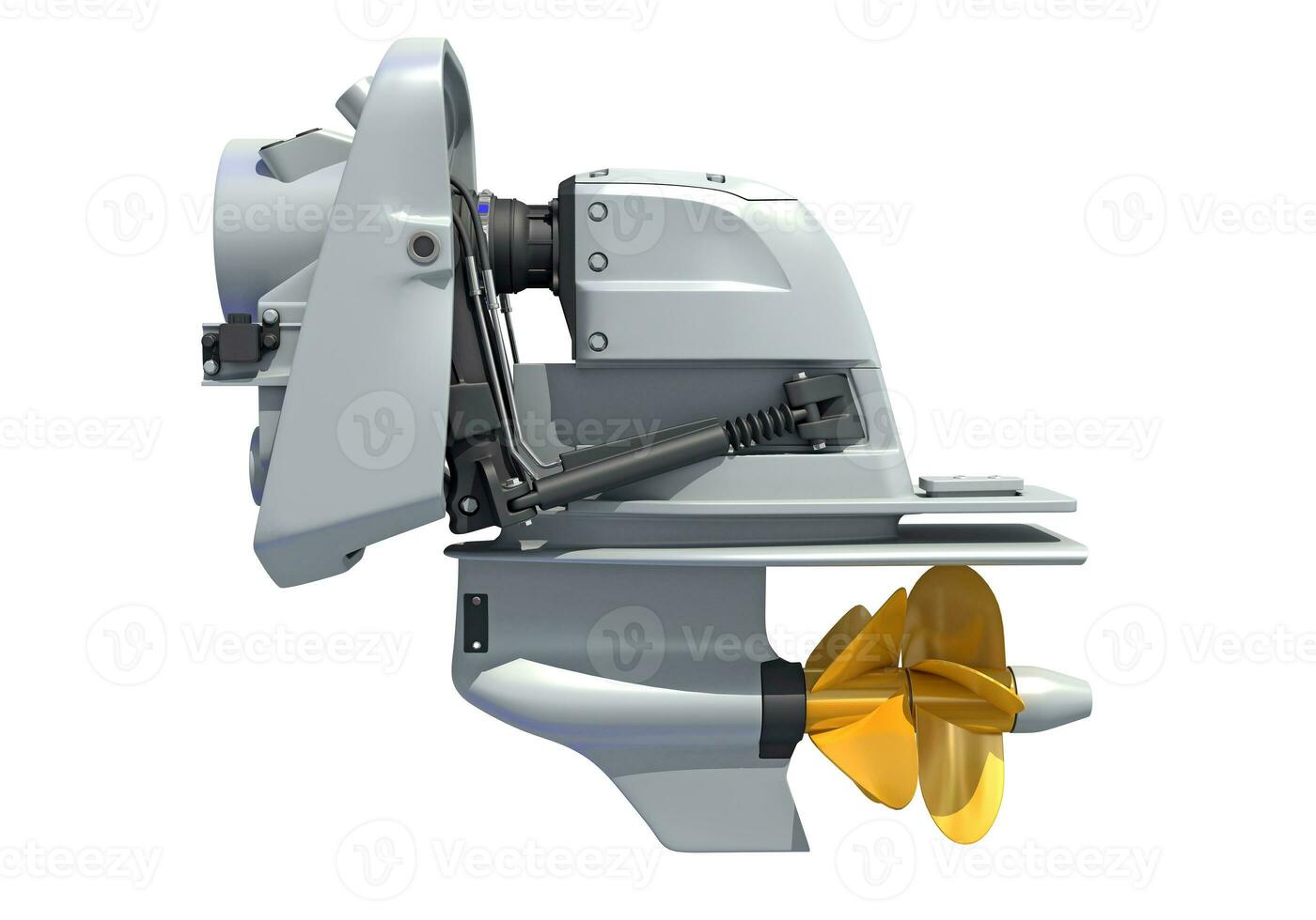 Boat Engine 3D rendering on white background photo