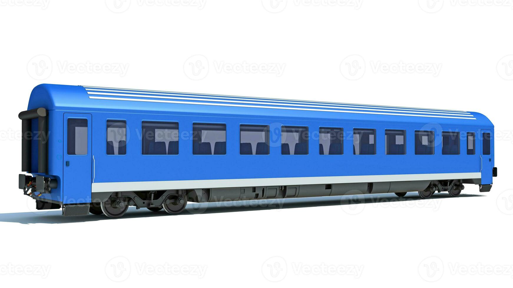 Passenger Train 3D rendering on white background photo