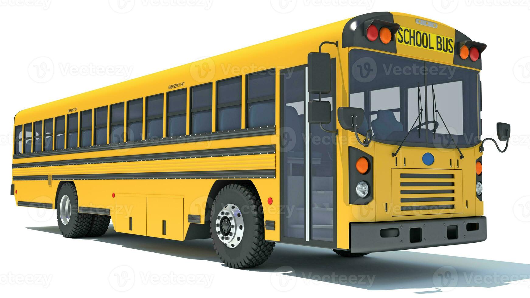 School Bus 3D rendering on white background photo