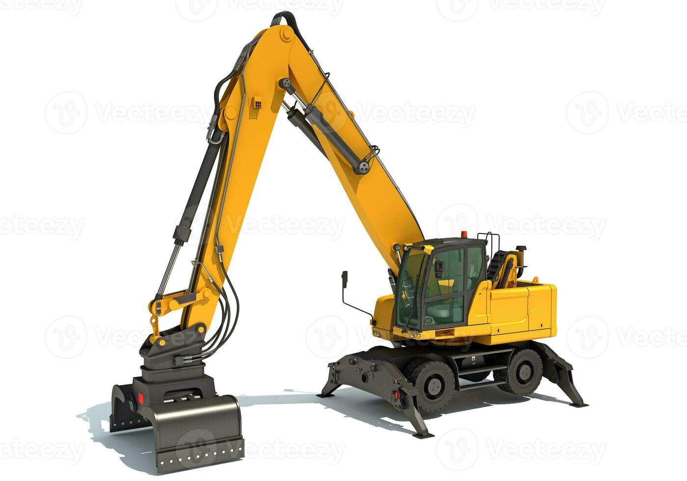 Material Handler heavy construction machinery 3D rendering on white background photo