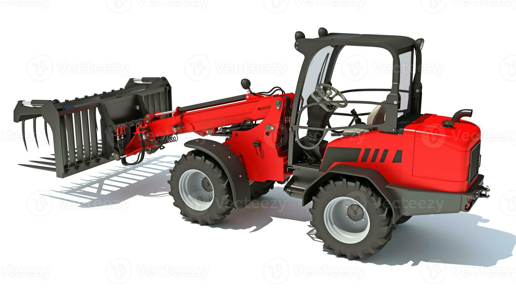 Telescopic Wheel Loader 3D rendering on white background photo