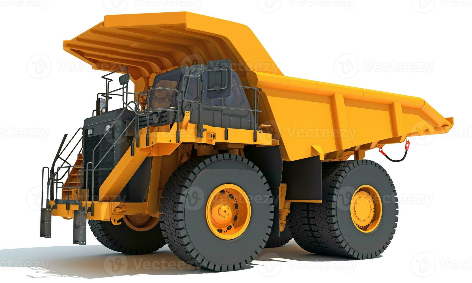 Dump Truck 3D rendering heavy construction machinery on white background photo